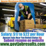 Amazon Warehouse Worker Recruitment 2021-22