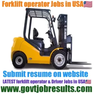 Forklift Operator Jobs in USA 2023-24