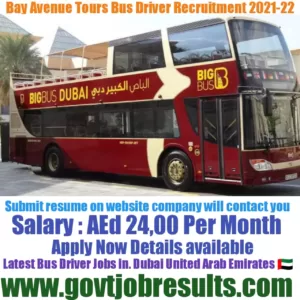 Bay Avenue Tours Bus Driver Recruitment 2021-22
