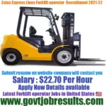 Estes Express line Forklift Operator Recruitment 2021-22