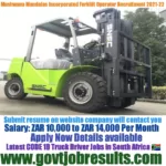 Mushwana Mandalas Incorporated Forklift Operator Recruitment 2021-22