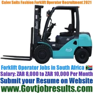 Caleb Suits fashion Forklift Operator Recruitment 2021-22
