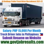 GJ Holdings Trailer Truck Driver Recruitment 2021-22