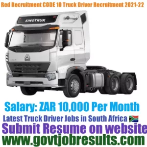 Red Rock CODE 10 Truck Driver Recruitment 2021-22