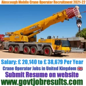 Ainscough Mobile Crane Operator Recruitment 2021-22
