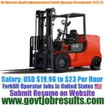US Veterans Health Administration Forklift Operator Recruitment 2021-22
