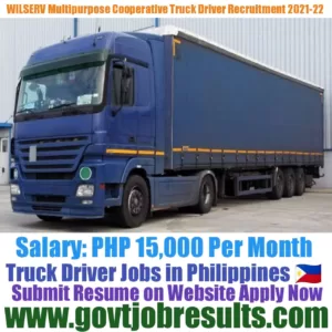 WILSERV Multipurpose Cooperative Truck Driver Recruitment 2021-22