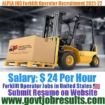 ALPLA INC forklift Operator Recruitment 2021-22