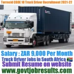 Torrecid CODE 10 Truck Driver Recruitment 2021-22