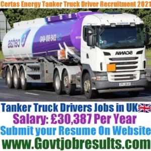 Certas Energy Tanker Truck Driver Recruitment 2021-22