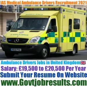 IAS Medical Ambulance Driver Recruitment 2021-22