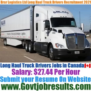 Brar Logistics Ltd Long Haul Truck Driver Recruitment 2021-22