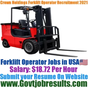 Crown Holdings Forklift Operator Recruitment 2021-22