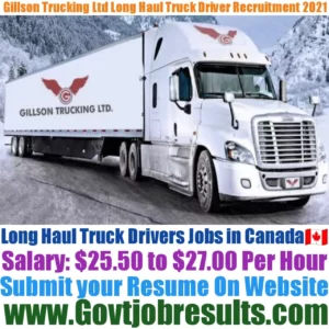 Gillson Trucking Ltd Long Haul Truck Driver Recruitment 2021-22