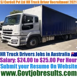 SJ Cordell Pvt Ltd HR Truck Driver Recruitment 2021-22