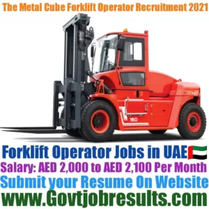 The Metal Cube Forklift Operator Recruitment 2021-22