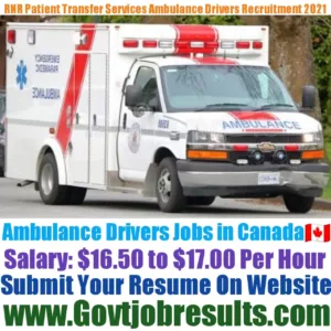 RNR Patient Transfer Services Ambulance Driver Recruitment 2021-22