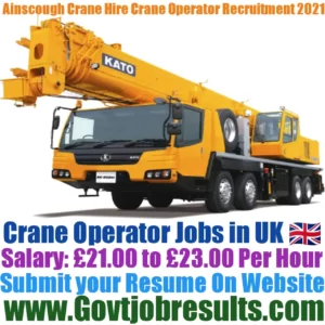 Ainscough Crane Hire Crane Operator Recruitment 2021-22