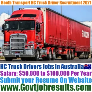 Booth Transport HC Truck Driver Recruitment 2021-22