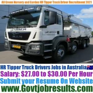 All Green Nursery and Garden HR Tipper Truck Driver Recruitment 2021-22
