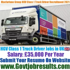 Macfarlane Group HGV Class 1 Truck Driver Recruitment 2021-22