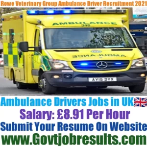 Rowe Veterinary Group Ambulance Driver Recruitment 2021-22