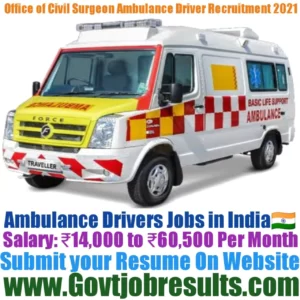 Office of Civil Surgeon Ambulance Driver Recruitment 2021-22