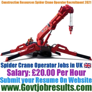 Constructive Resources Spider Crane Operator Recruitment 2021-22