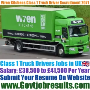 Wren Kitchens Class 1 Truck Driver Recruitment 2021-22