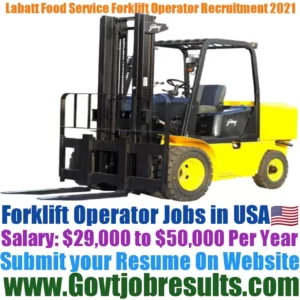 Labatt Food Service Forklift Operator Recruitment 2021-22