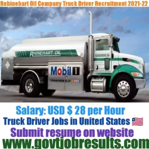 Rhinehart Oil Company Truck Driver Recruitment 2021-22