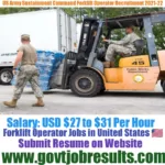 US Army Sustainment Command Forklift Operator Recruitment 2021-22