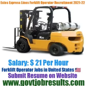 Estes Express Lines Forklift Operator Recruitment 2021-22