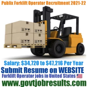 Publix Forklift Operator Recruitment 2021-22