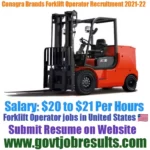 Conagra Brands Forklift Operator Recruitment 2021-22