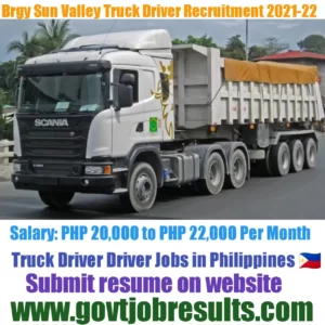 Brgy Sun Valley Truck Driver Recruitment 2021-22