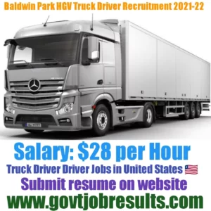 Baldwin Park CDLA Truck Driver Recruitment 2021-22