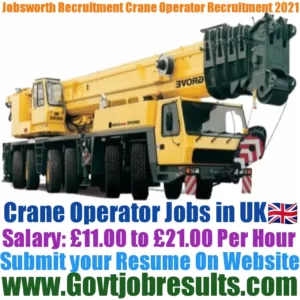 Jobsworth Recruitment Crane Operator Recruitment 2021-22