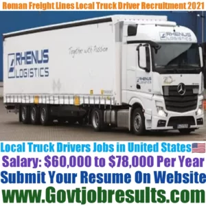 Roman Freight Lines Local Truck Driver Recruitment 2021-22