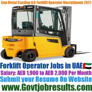 Sun Metal Casting LLC Forklift Operator Recruitment 2021-22
