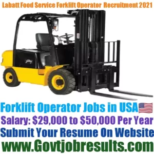 Labatt Food Service Forklift Operator Recruitment 2021-22