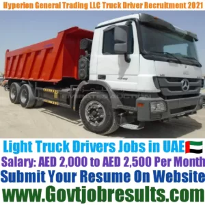 Hyperion General Trading LLC Light Truck Driver Recruitment 2021-22