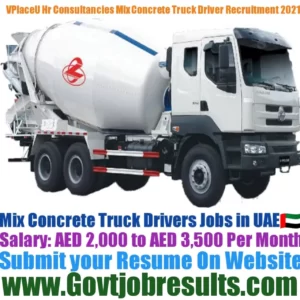 VPlaceU Hr Consultancies Mix Concrete Truck Driver Recruitment 2021-22