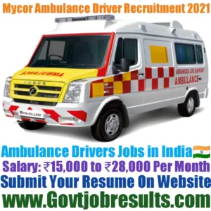 Mycor HR Services Ambulance Driver Recruitment 2021-22
