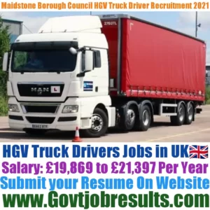Maidstone Borough Council HGV Truck Driver Recruitment 2021-22