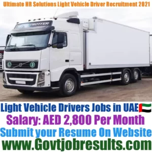 Ultimate HR Solutions Light Vehicle Driver Recruitment 2021-22