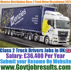 Menzies Distribution Class 2 Truck Driver Recruitment 2021-22
