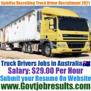 Spinifex Recruiting Truck Driver Recruitment 2021-22