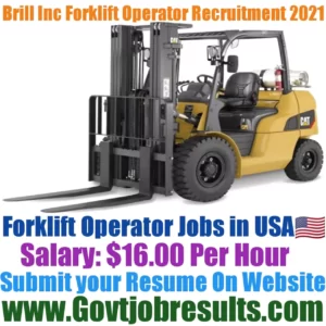 Brill Inc Forklift Operator Recruitment 2021-22
