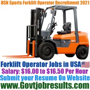 BSN Sports Forklift Operator Recruitment 2021-22